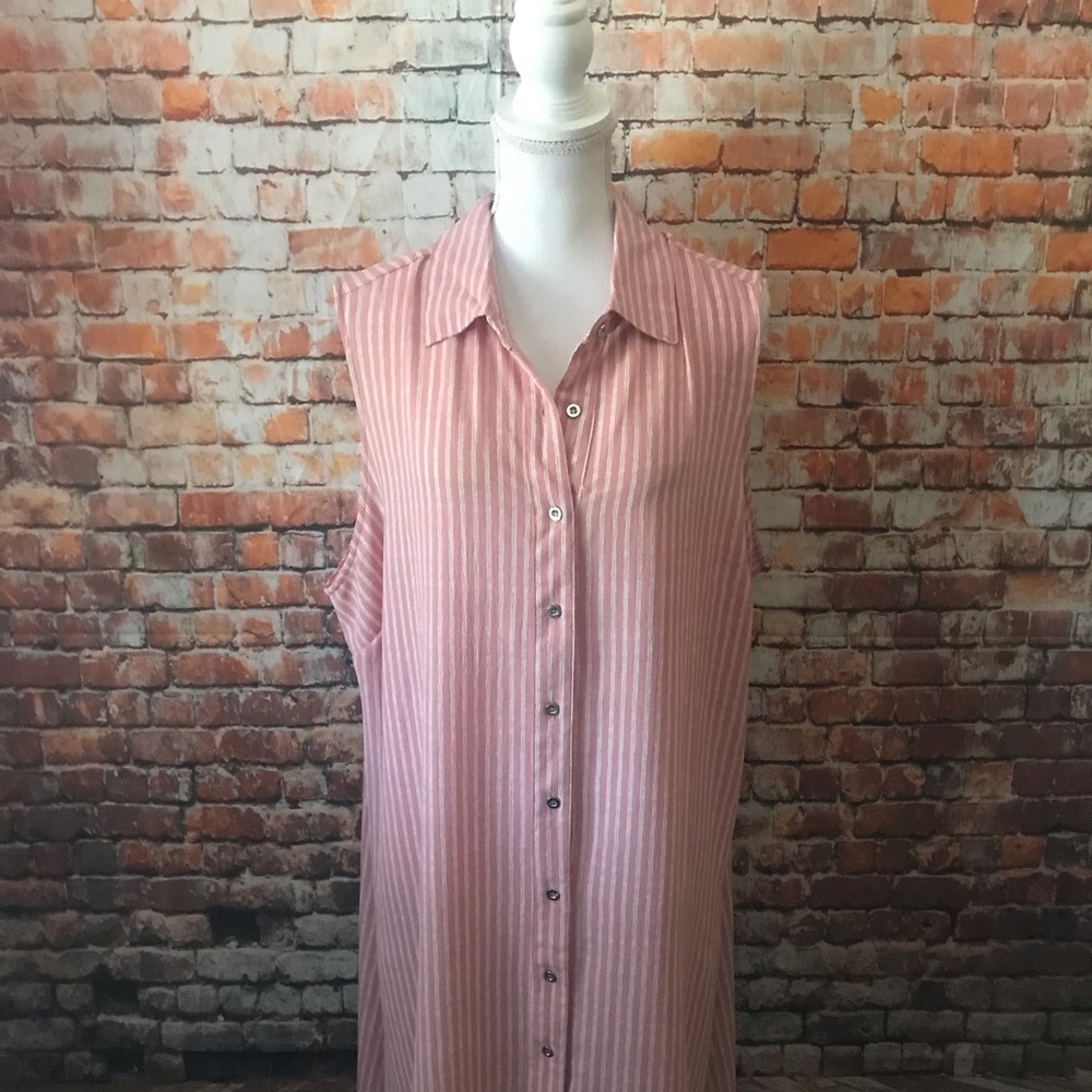 Miss⭐️Lili Sleeveless High Low Button Down Dress